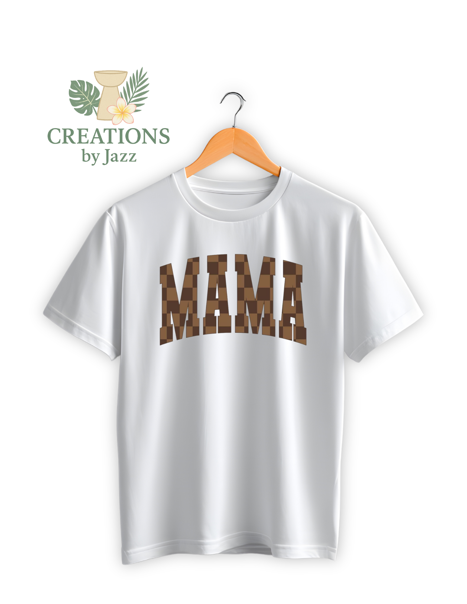 MAMA Brown Checkered Adult T-shirt
